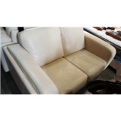 JAYMAR WHITE LEATHER LOVE SEAT