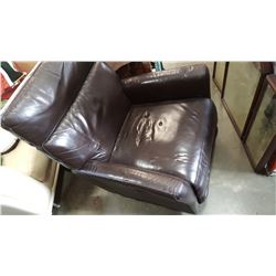 LEATHER ROCKING SWIVEL RECLINER