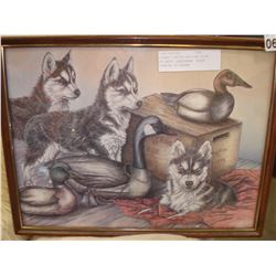 SIGNED LIMITED EDITION PRINT BY PATTI LINDSTRAND HUSKY PUPPIES OF ALASKA