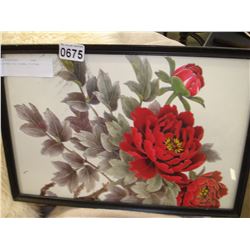 VINTAGE RED FLORAL PICTURE