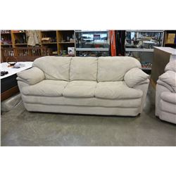 KENDYL COLLECTION WHITE MICROFIBER SOFA AND LOVE SEAT