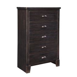 NEW ASHLEY SIGNATURE DARK FINISH MODERN 5 DRAWER CHEST OF DRAWERS RETAIL $799