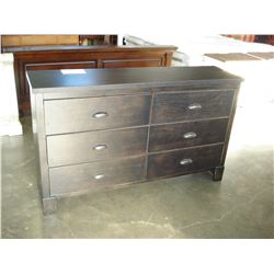 NEW ASHLEY SIGNATURE DARK FINISH MODERN 6 DRAWER DRESSER RETAIL $999