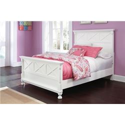 NEW ASHLEY SIGNATURE QUEENSIZE WHITE CONTEMPORARY PANEL BEDFRAME RETAIL $1199