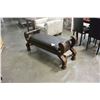 Image 5 : NEW ASHLEY SIGNATURE CARVED CONTEMPORARY LEATHER SEAT BENCH RETAIL $1399