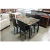 Image 5 : NEW MARBLE LOOK DINING TABLE AND 4 CHAIRS, RETAIL $799