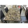 Image 2 : NEW MARBLE LOOK DINING TABLE AND 4 CHAIRS, RETAIL $799