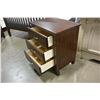 Image 4 : ASHLEY QUEENSIZE MISSION STYLE BEDFRAME AND 2 MATCHING 3 DRAWER NIGHSTANDS, RETAIL $2199, SOLID WOOD