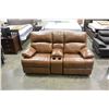 Image 6 : NEW ASHLEY SIGNATURE ELITE GENUINE BROWN STITCHED LEATHER ROCKING RECLINING SOFA, RETAIL $2499