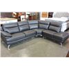 Image 6 : NEW BROWN STITCHED LEATHER 3 PIECE SECTIONAL SOFA RETAIL $4198