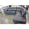 Image 7 : NEW BROWN STITCHED LEATHER 3 PIECE SECTIONAL SOFA RETAIL $4198