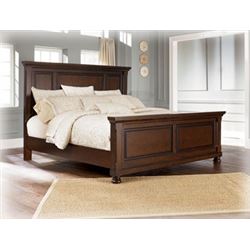 FLOOR MODEL ASHLEY SIGNATURE KINGSIZE DARK FINISH PANEL BEDFRAME RETAIL $2300