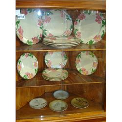 HAND DECORATED FRANCISCAN FLORAL PLATES DISHWASHER AND OVEN SAFE