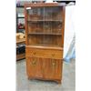 Image 1 : VINTAGE CORNER CABINET WITH GLASS DOORS