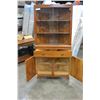 Image 2 : VINTAGE CORNER CABINET WITH GLASS DOORS