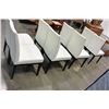 Image 2 : 8 WHITE LEATHER DINING CHAIRS
