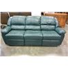 Image 2 : GREEN LEATHER RECLINER SOFA AND ARMCHAIR