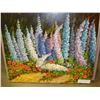Image 1 : ORIGINAL PAINTING BY OTTO JEGODTKA DELPHINIUM AND RED
