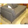 Image 2 : GREY FABRIC CHAISE LOUNGE SOFA W/ ACCENT PILLOW