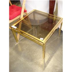 METAL GLASS TOP END TABLE