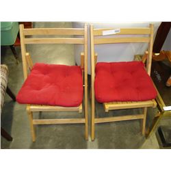 TWO WOOD FOLDING CHAIRS