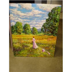 ORIGINAL PAINTING BY OTTO JEGODTKA IN THE MEADOW