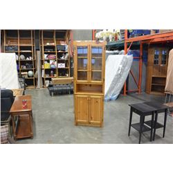 PINE 2 DOOR GLASS DOOR CABINET