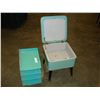Image 2 : MID-CENTURY SEWING STORAGE STOOL AND SHELF