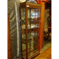 OAK FINISHED DISPLAY CABINET