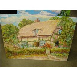 ORIGINAL PAINTING BY OTTO JEGODTKA COTTAGE GARDEN