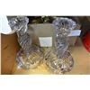 Image 3 : TWO CRYSTAL CANDLESTICKS CRYSTALS AND BRASS DECOR