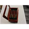 Image 3 : 5 MAHOGANY CASES 4 PIECE PENCIL SETS