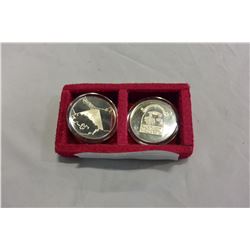 2 SILVER COAT OF ARMS MEDALS