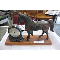 VINTAGE COPPER HORSE CLOCK