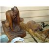 Image 1 : 2 WOOD CARVINGS - BEAVER AND MAN