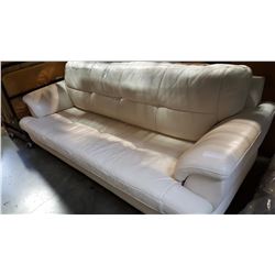 WHITE LEATHER MODERN SOFA