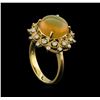 Image 4 : 3.30 ctw Opal and Diamond Ring - 14KT Yellow Gold