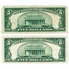 Image 4 : Lot (5) 1953 $5 Silver Certificate Notes