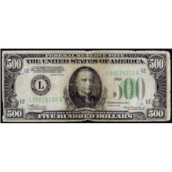 1934 $500 Federal Reserve Note San Francisco