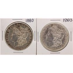 Lot of 1880 & 1883 $1 Morgan Silver Dollar Coins