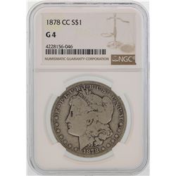 1878-CC $1 Morgan Silver Dollar Coin NGC G4