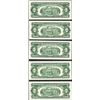 Image 2 : Lot of (5) 1963 $2 Legal Tender Notes
