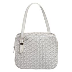 Goyard White Canvas Leather Goyardine Yona PM Tote Bag