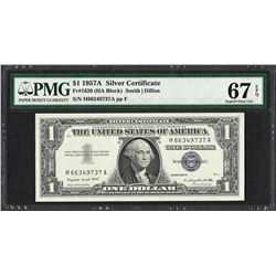 1957A $1 Silver Certificate Note Fr.1620 PMG Superb Gem Uncirculated 67EPQ
