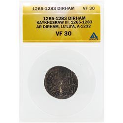 1265-1283 Dirham Kaykhusraw III Coin ANACS VF30