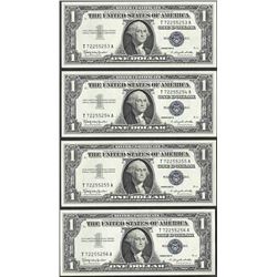 Lot of (4) Consecutive 1957B $1 Silver Certificate Notes