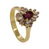 Image 4 : 0.40 ctw Ruby and Diamond Ring - 14KT Yellow Gold