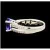 Image 3 : 2.03 ctw Tanzanite and Diamond Ring - 14KT White Gold