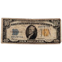 1934A $10 North Africa Emergency WWII Silver Certificate Note