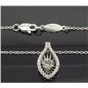 Image 4 : 14KT White Gold 0.27ctw Diamond Pendant with Chain